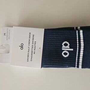 ALO Yoga Dark Blue Unisex Half-Crew Socks